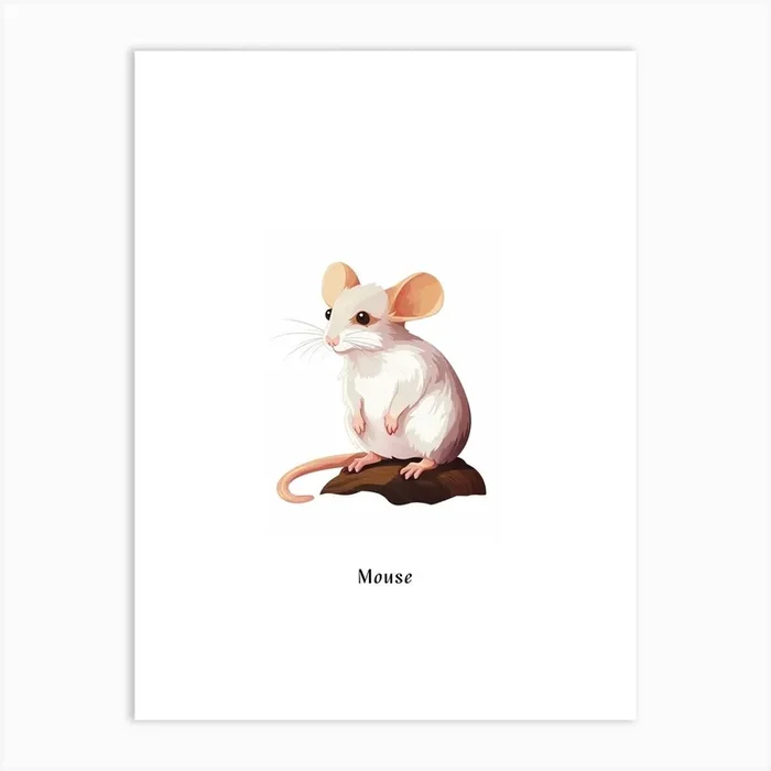 Mouse Kids Animal Poster Art Print by Scribble Studio