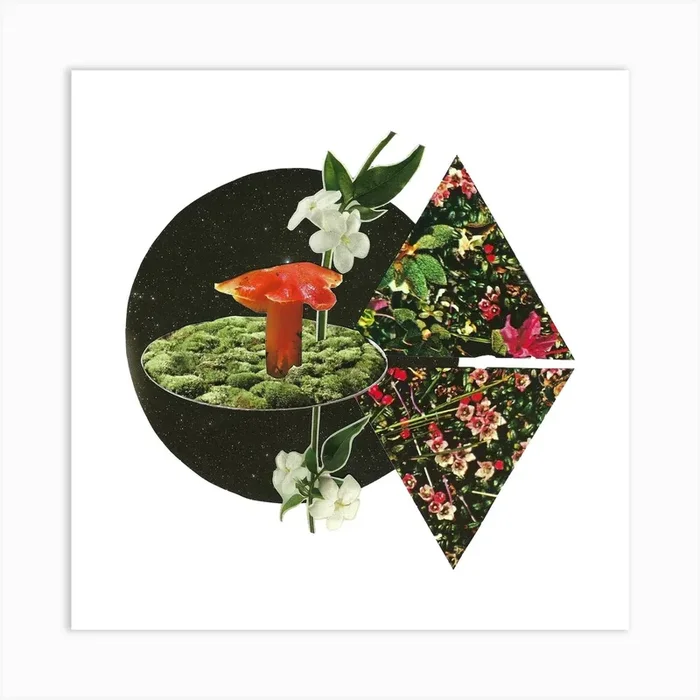 Mushroom Square Art Print by Elisabeth Grace