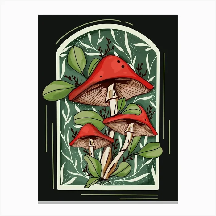 Mushroom Wonderland Canvas Print by Mitalim Designs