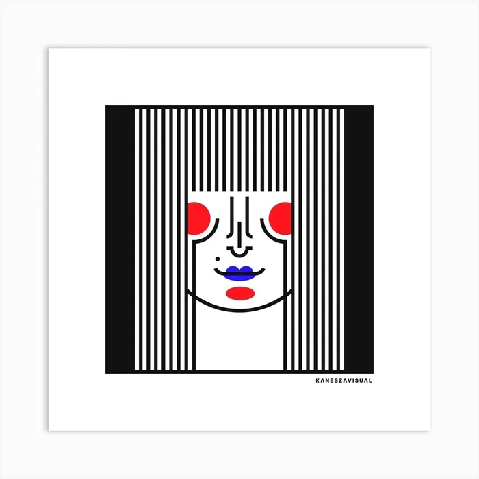 Mysterious Girl Square Art Print by Kanesza