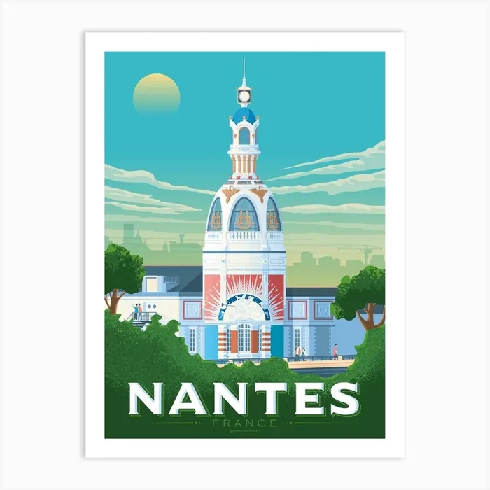 Nantes Tour Lu Art Print by Olahoop Travel Posters