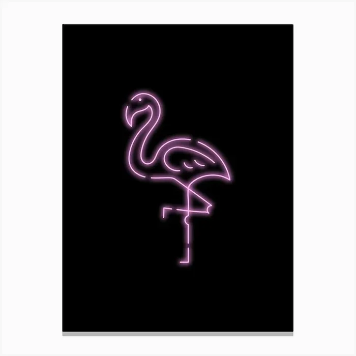 Neon Flamingo Canvas Print by Dreamer