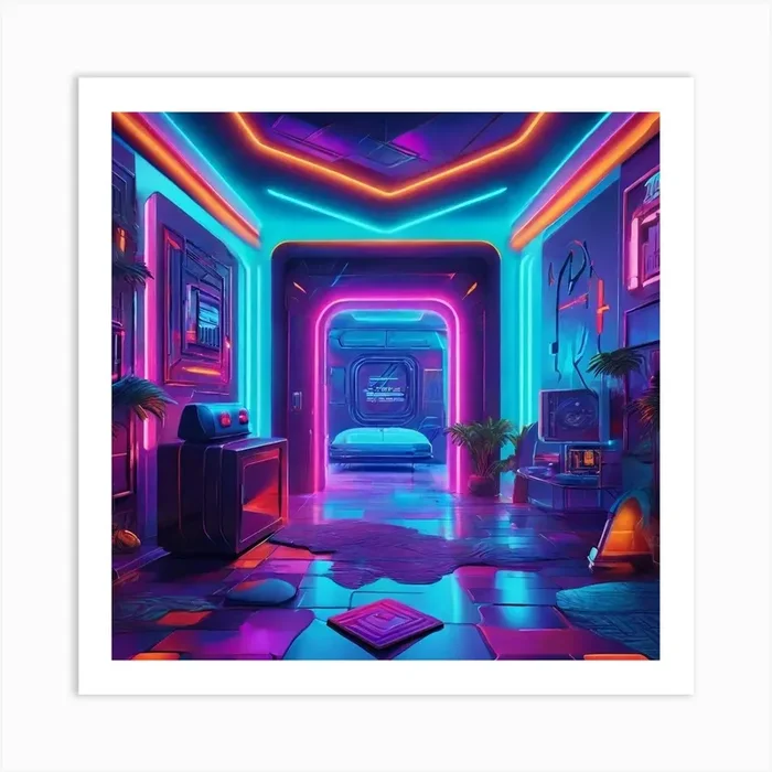 Neon Room Art Print by Artistry Haven