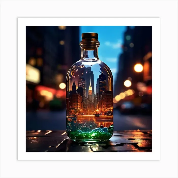New York City In A Bottle Art Print by Design_Pro