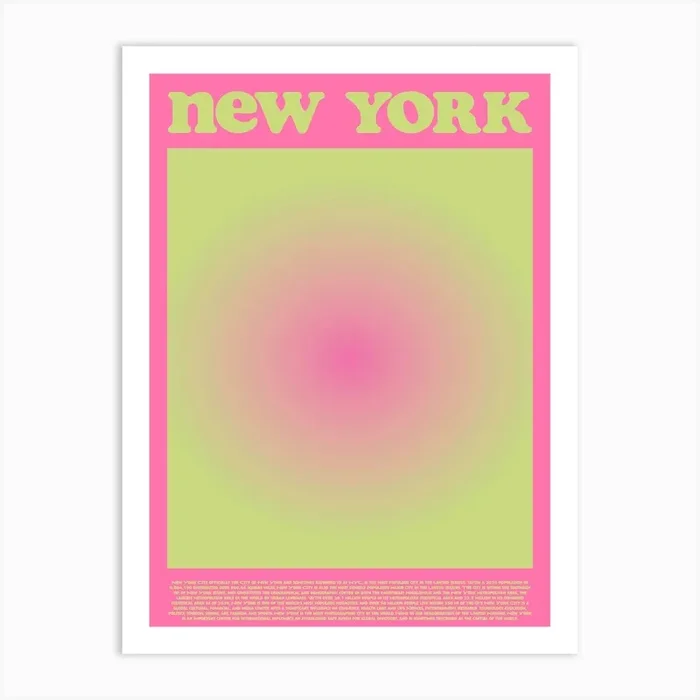 New York Pink Art Print by Lucent Art Shop