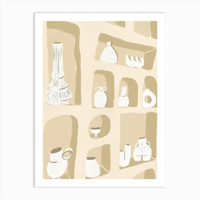 Niches And Vases Art Print by Agathe Marty