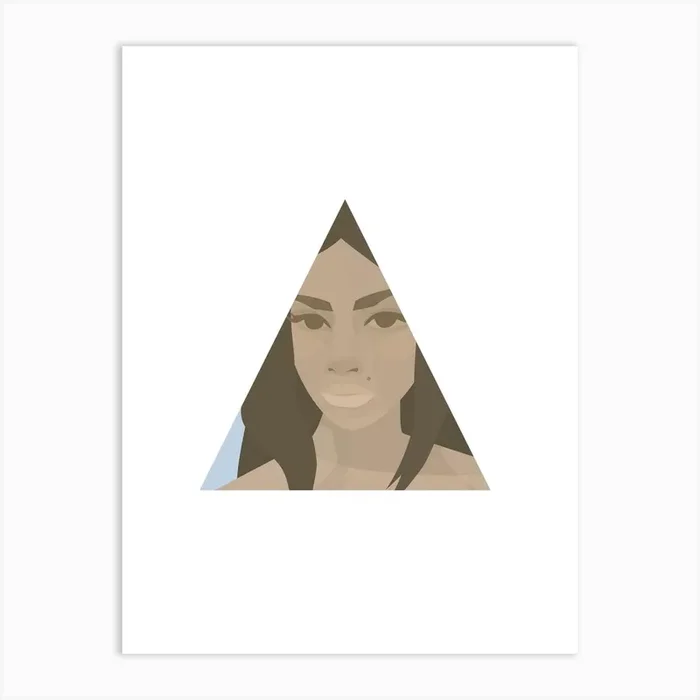 Nicole In A Triangle Art Print by Cat Lagman