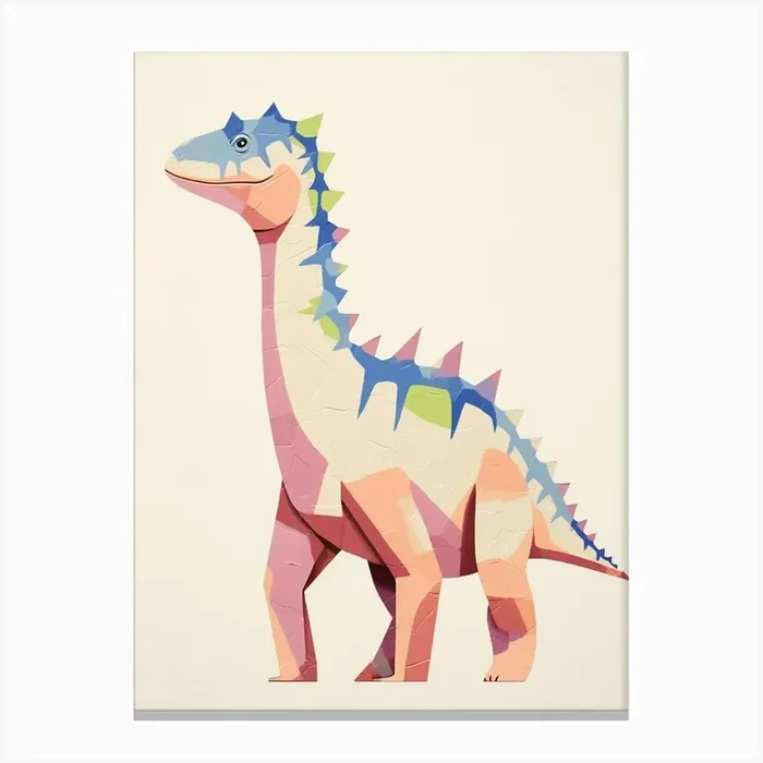 Nursery Dinosaur Art Chasmosaurus 2 Canvas Print by Scribble Studio