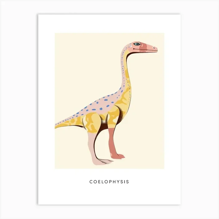 Nursery Dinosaur Art Coelophysis 2 Poster Art Print by Scribble Studio