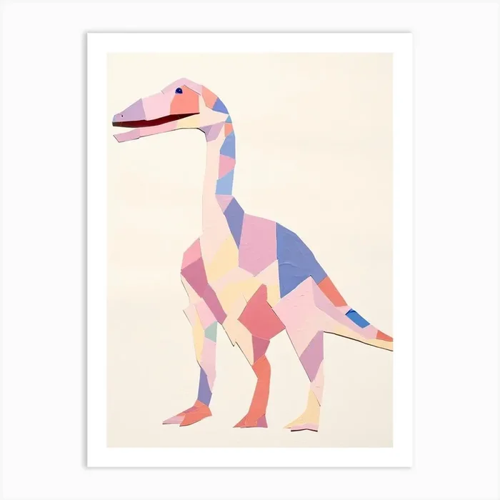 Nursery Dinosaur Art Deinonychus 1 Art Print by Scribble Studio