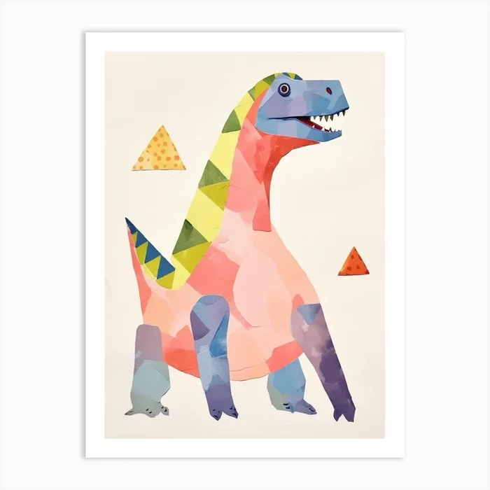 Nursery Dinosaur Art Jobaria 3 Art Print by Scribble Studio