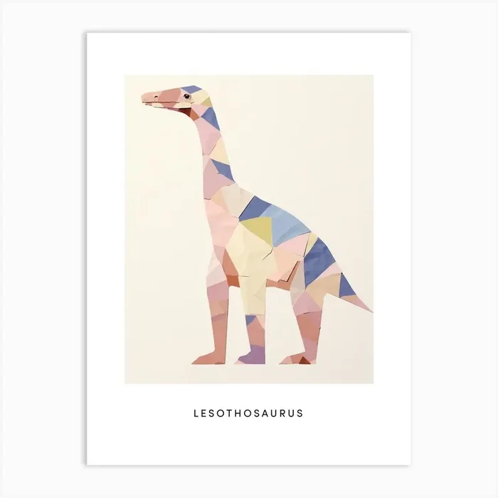 Nursery Dinosaur Art Lesothosaurus 2 Poster Art Print by Scribble Studio