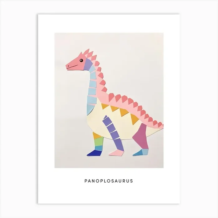 Nursery Dinosaur Art Panoplosaurus Poster Art Print by Scribble Studio