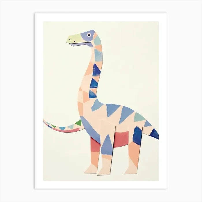 Nursery Dinosaur Art Sauroposeidon 2 Art Print by Scribble Studio