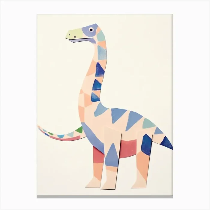 Nursery Dinosaur Art Sauroposeidon 2 Canvas Print by Scribble Studio