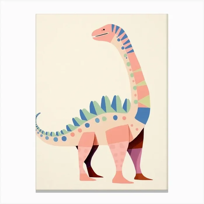 Nursery Dinosaur Art Spinosaurus 3 Canvas Print by Scribble Studio