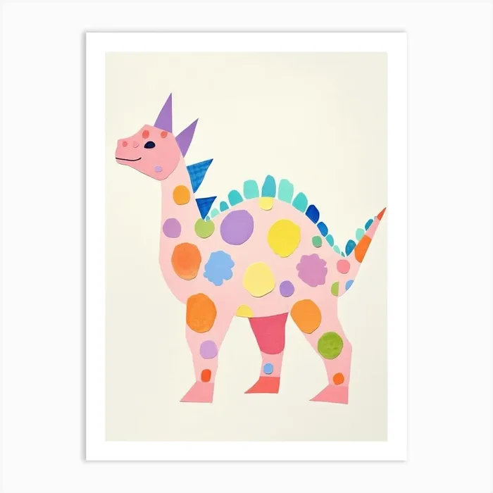Nursery Dinosaur Art Styracosaurus 3 Art Print by Scribble Studio
