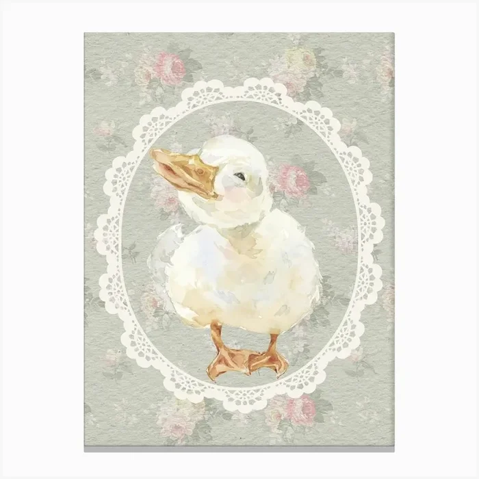 Nursery Duck Canvas Print by Lucent Art Shop
