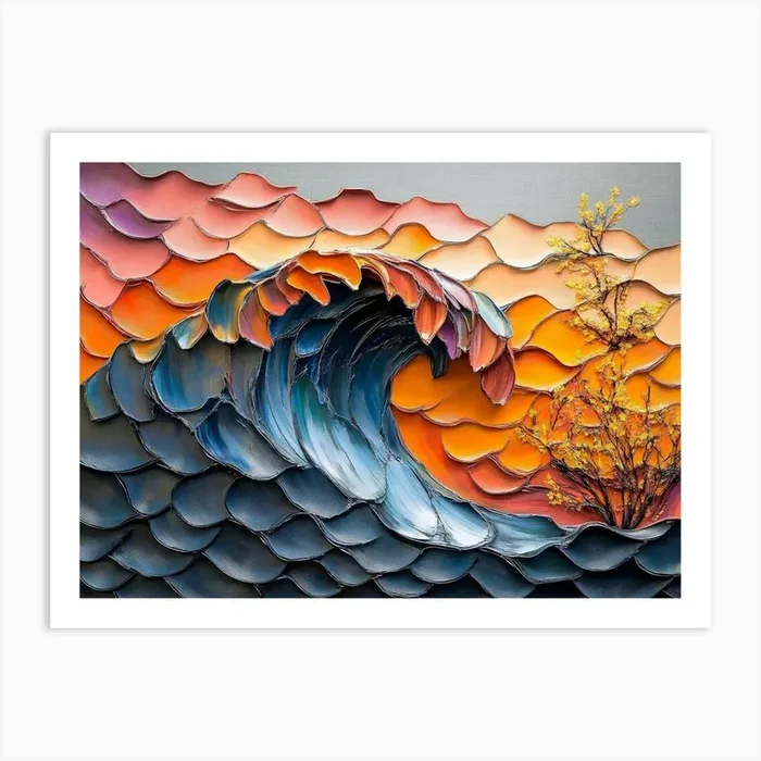 Ocean Wave 1 Art Print by Divine Studio