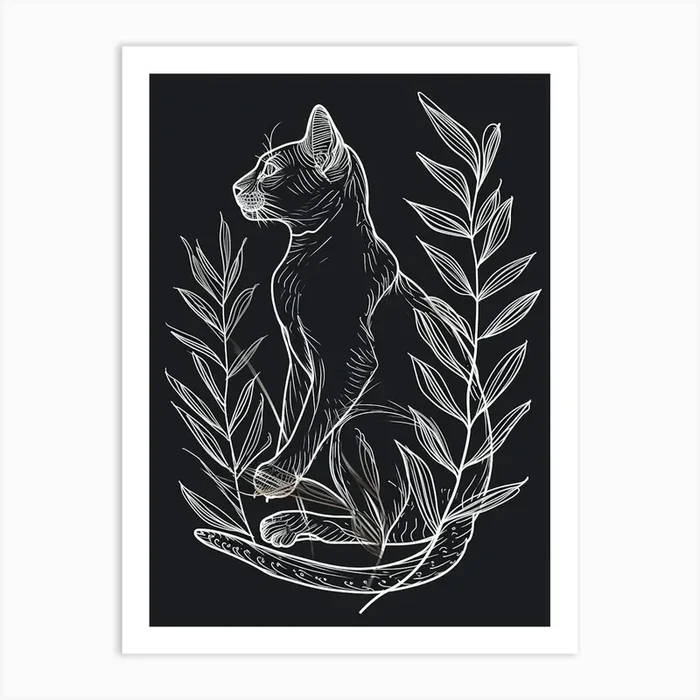 Ocicat Cat Minimalist Illustration 2 Art Print by Woof and Whiskers