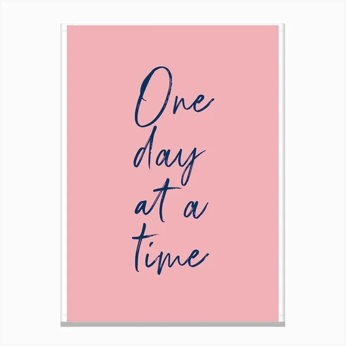 One Day At A Time – Pink Canvas Print by Biscuitmoon Designs