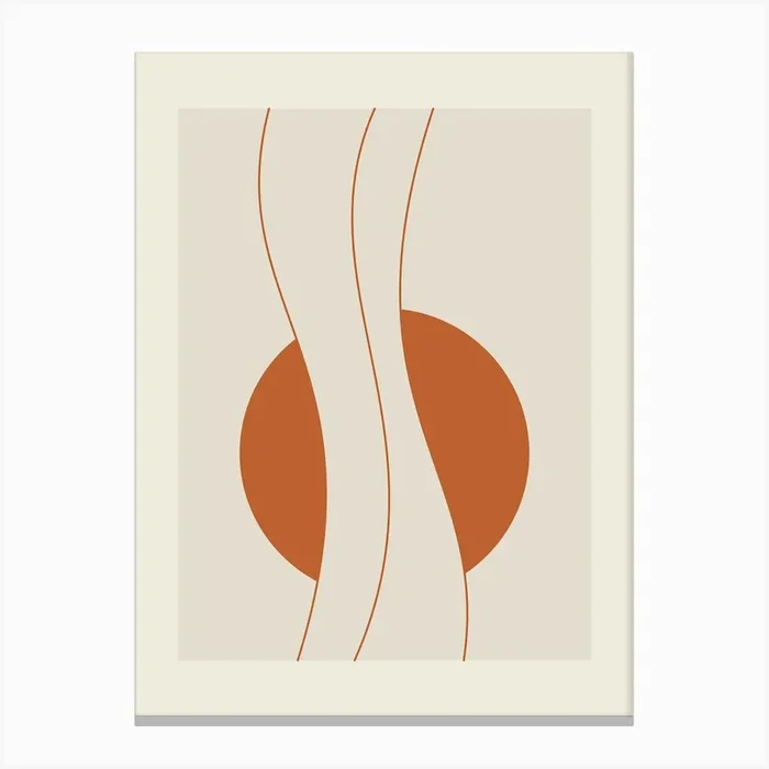 Orange And Beige Canvas Print by Fedi Hattap Studio