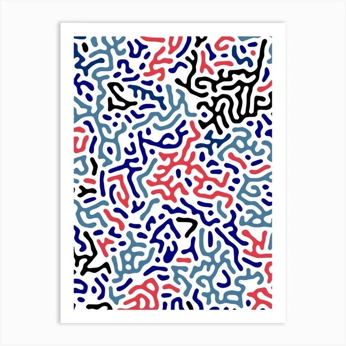 Organic Digital Shapes Art Print by Ninola Design