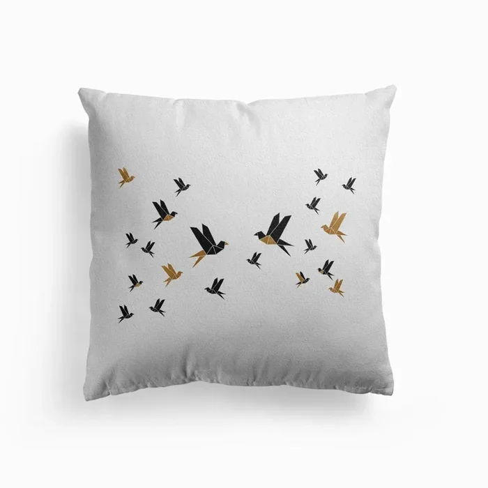 Origami Birds Collage Iii Cushion by Orara Studio