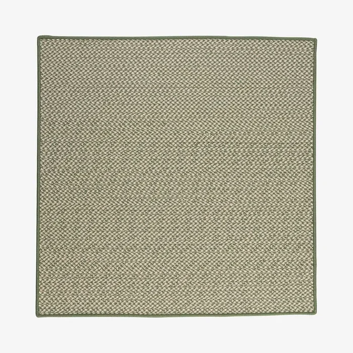 Outdoor Houndstooth Square Area Rug – Leaf Green by Colonial Mills