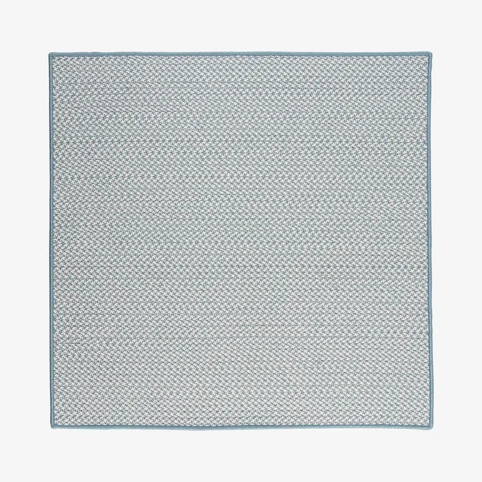 Outdoor Houndstooth Square Area Rug – Sea Blue by Colonial Mills