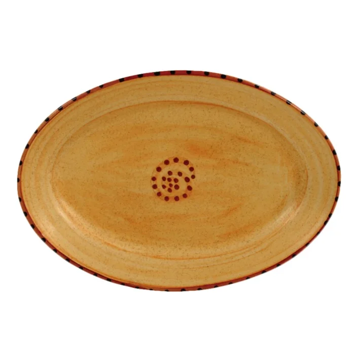 Oval Serving Platter – Brown & Burnt Orange | Aurora