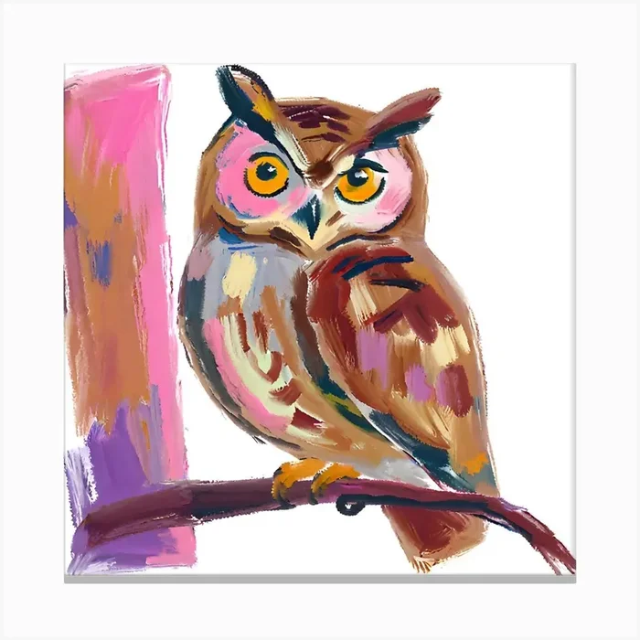 Owl 10 Canvas Print by Lisa Baum