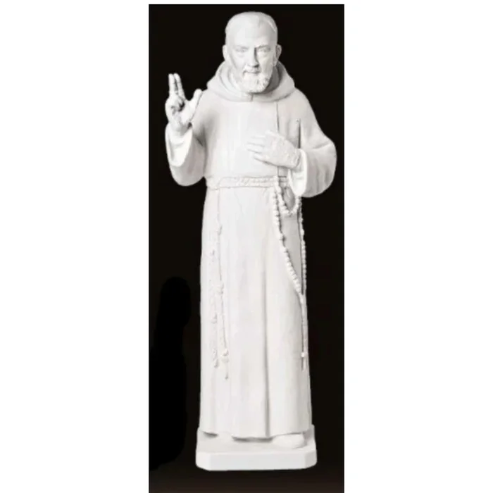 Padre Pio Carrara Marble Sculpture 39.5 “