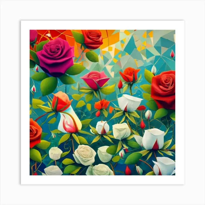 Painting The Roses Red Is Hard Art PrintL by LuciaGeorge