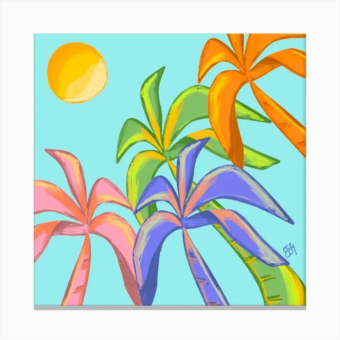 Palm City Canvas Print by EceCCN