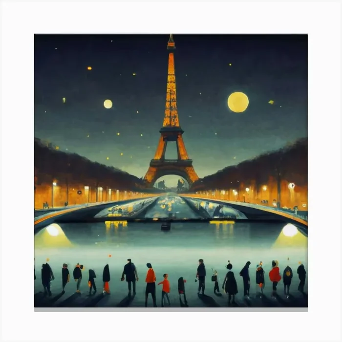 Paris At Night 5 Canvas Print by FOX & JAY