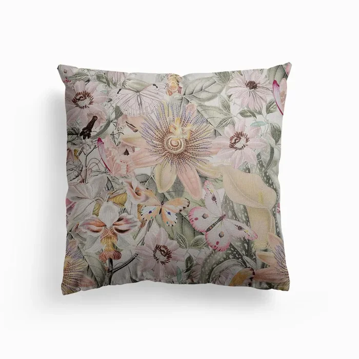 Passiflora Flower Dream Canvas Cushion by Andrea Haase
