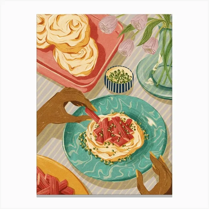 Pavlova Canvas Print by Living Sketches