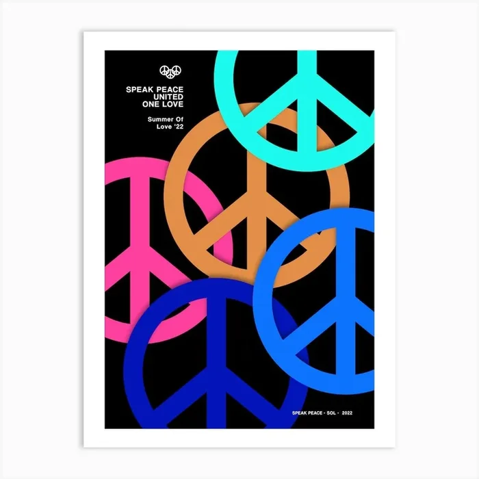 Peace Black 1 Art Print by Frances Collett