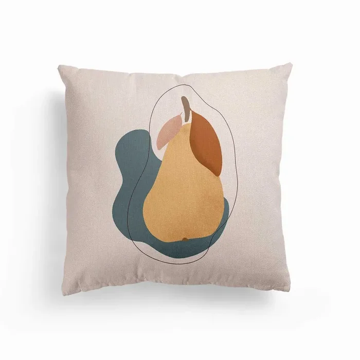 Pear Canvas Cushion by Gush Art Studio