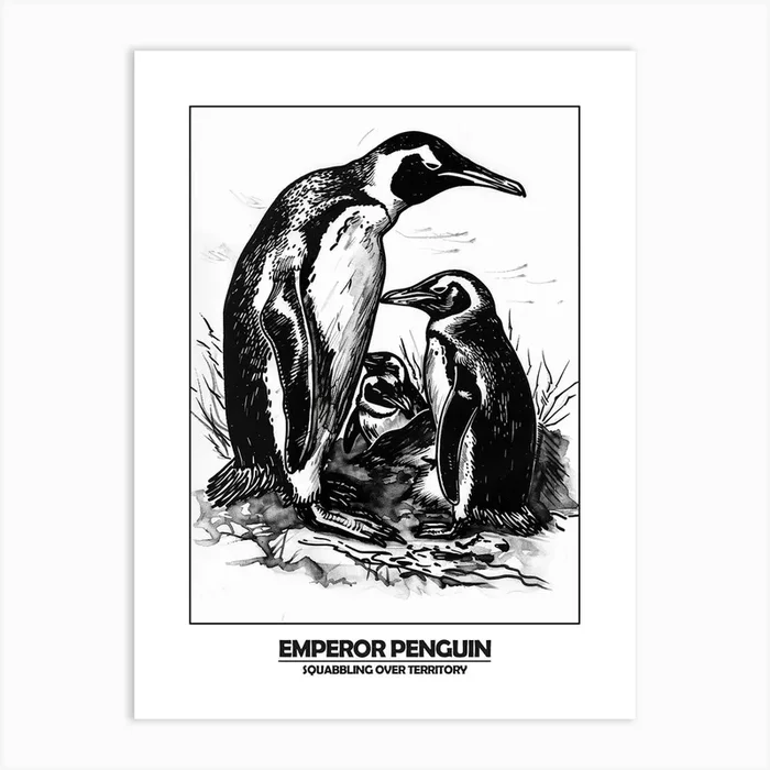 Penguin Squabbling Over Territory Poster 2 Art Print by Energy of the Sea