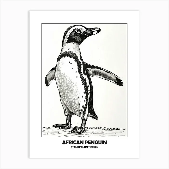 Penguin Standing On Tiptoes Poster Art Print by Energy of the Sea