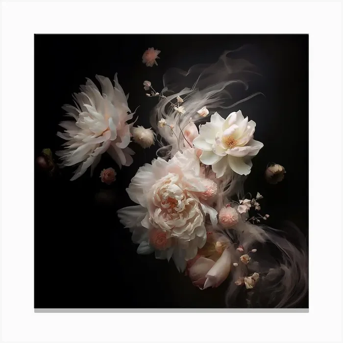 Peonies in space Canvas Print by Lika Ramati