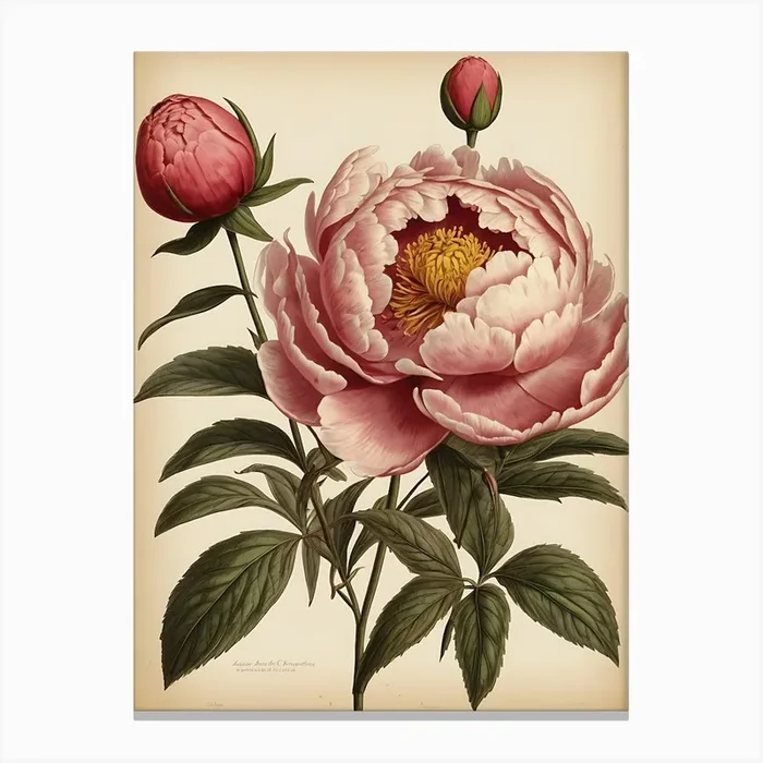 Peony 1 Canvas Print by WaveArt Studios