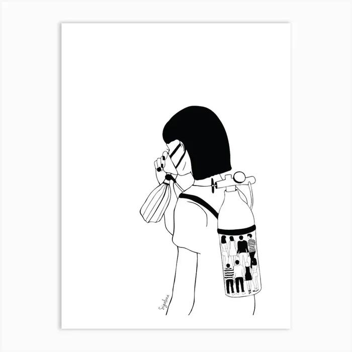 People Are My Oxygen Art Print by Sigaluna ( Sigal Rak Viente)