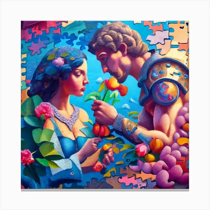 Perseus And Andromeda Study 1 Canvas PrintL by LuciaGeorge