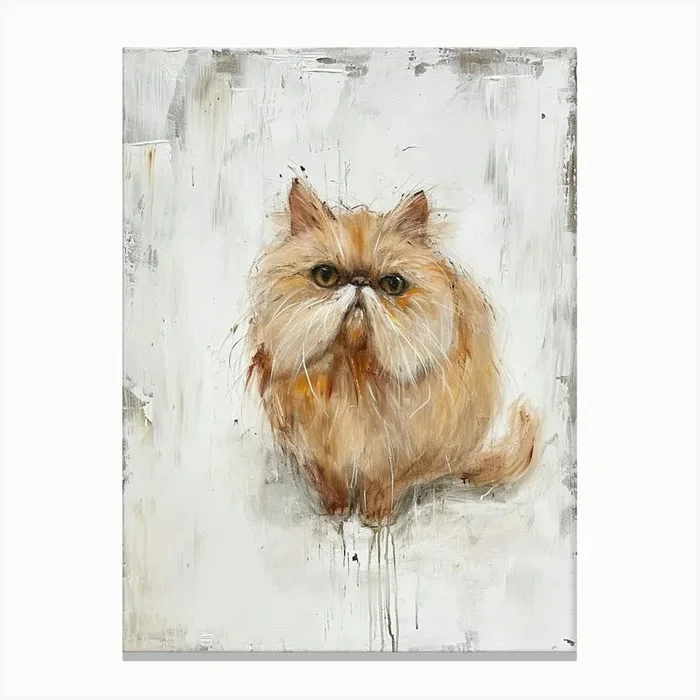 Persian Cat Painting 1 Canvas Print by Woof and Whiskers