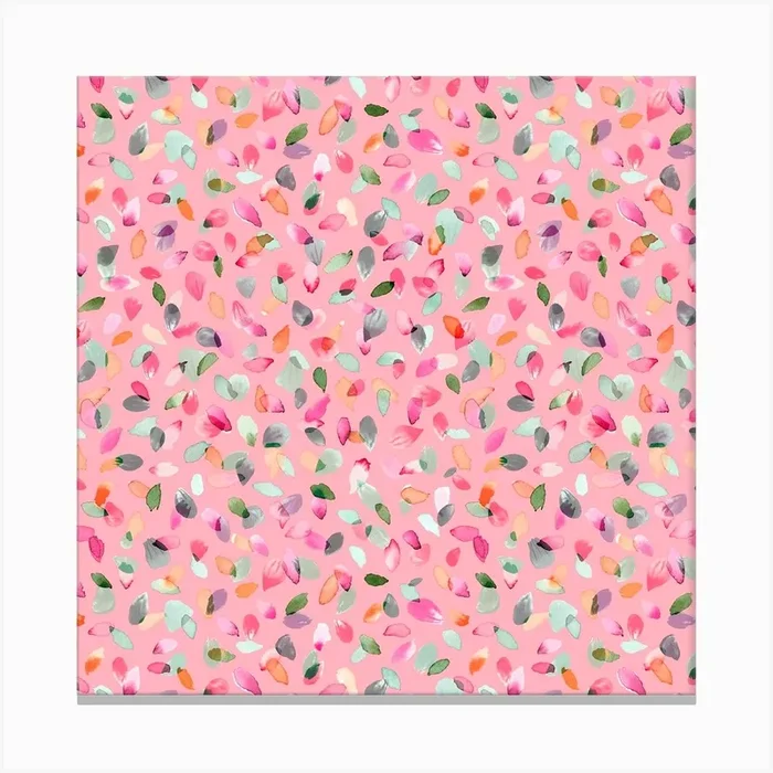 Petals Pink 2 Square Canvas Print by Ninola Design