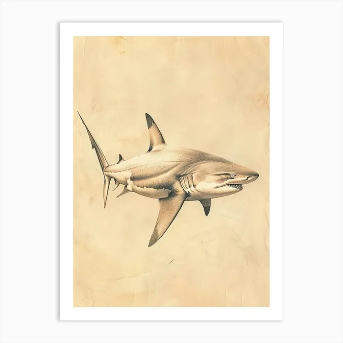 Phoebefy A Pencil Crayon Drawing Of A Shark Centred 1970prese 2195bb1a Fbb7 4268 9d5c 8ad9e61ce27a 2 Art Print by Energy of the Sea