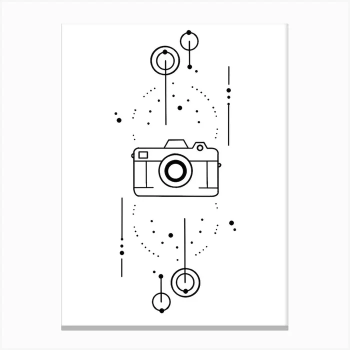 Photography Illustration Line Canvas Print by JDuke Illustrations